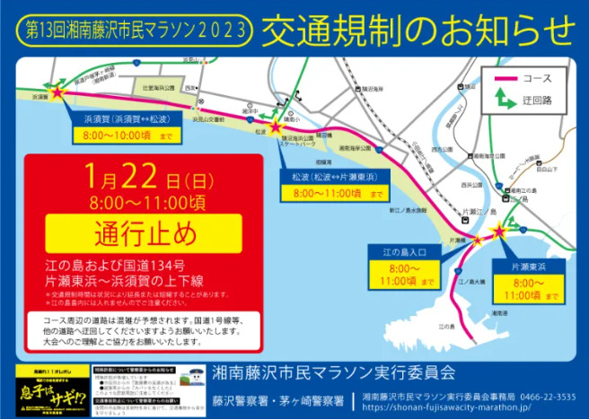 湘南藤沢市民マラソン2023交通規制